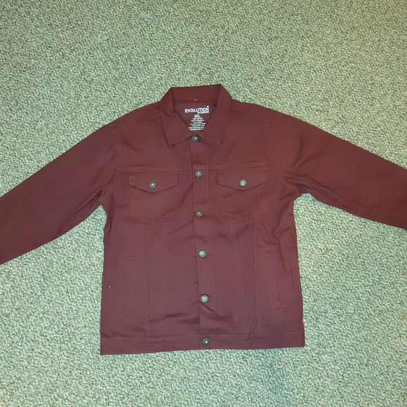 Evolution in Design XXL Burgundy Denim Jacket - Picture 1 of 5